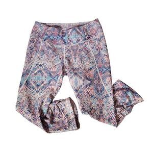 Calia Carrie Underwood Womens Sz M Cropped Rouched Leggings Snakeskin Colorful